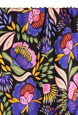 Atelier Jupe Viscose - Zwarte viscose met opvallende paarse bloemen