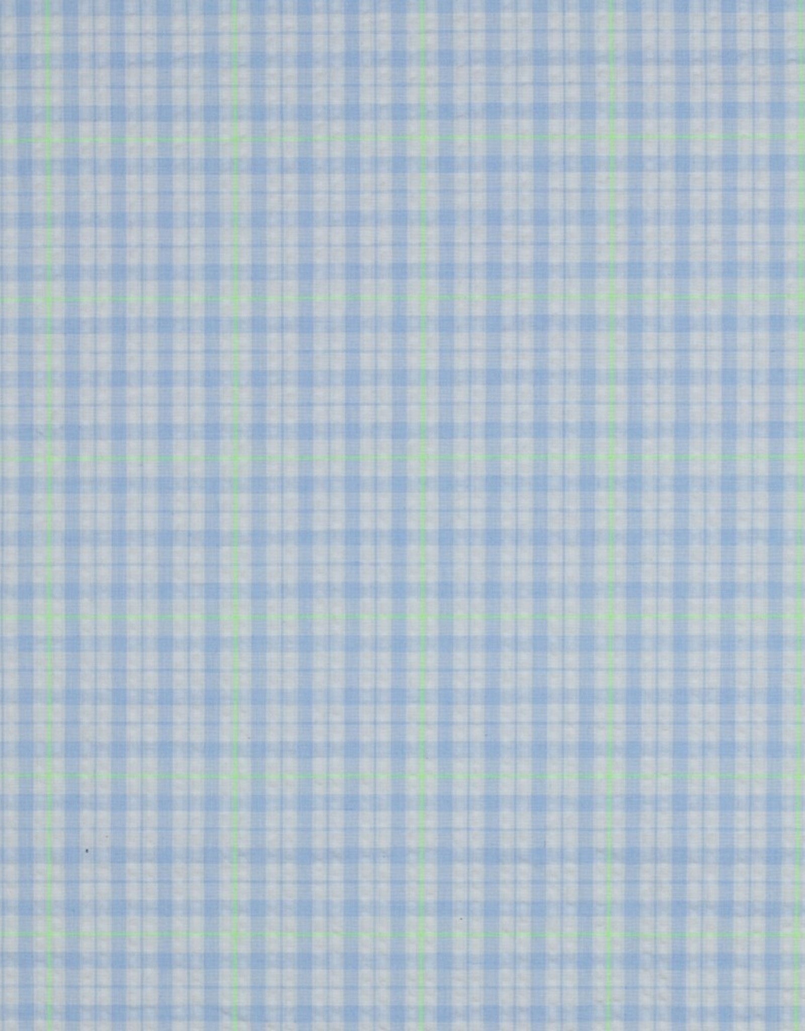 Seersucker - Checks Blue & Green