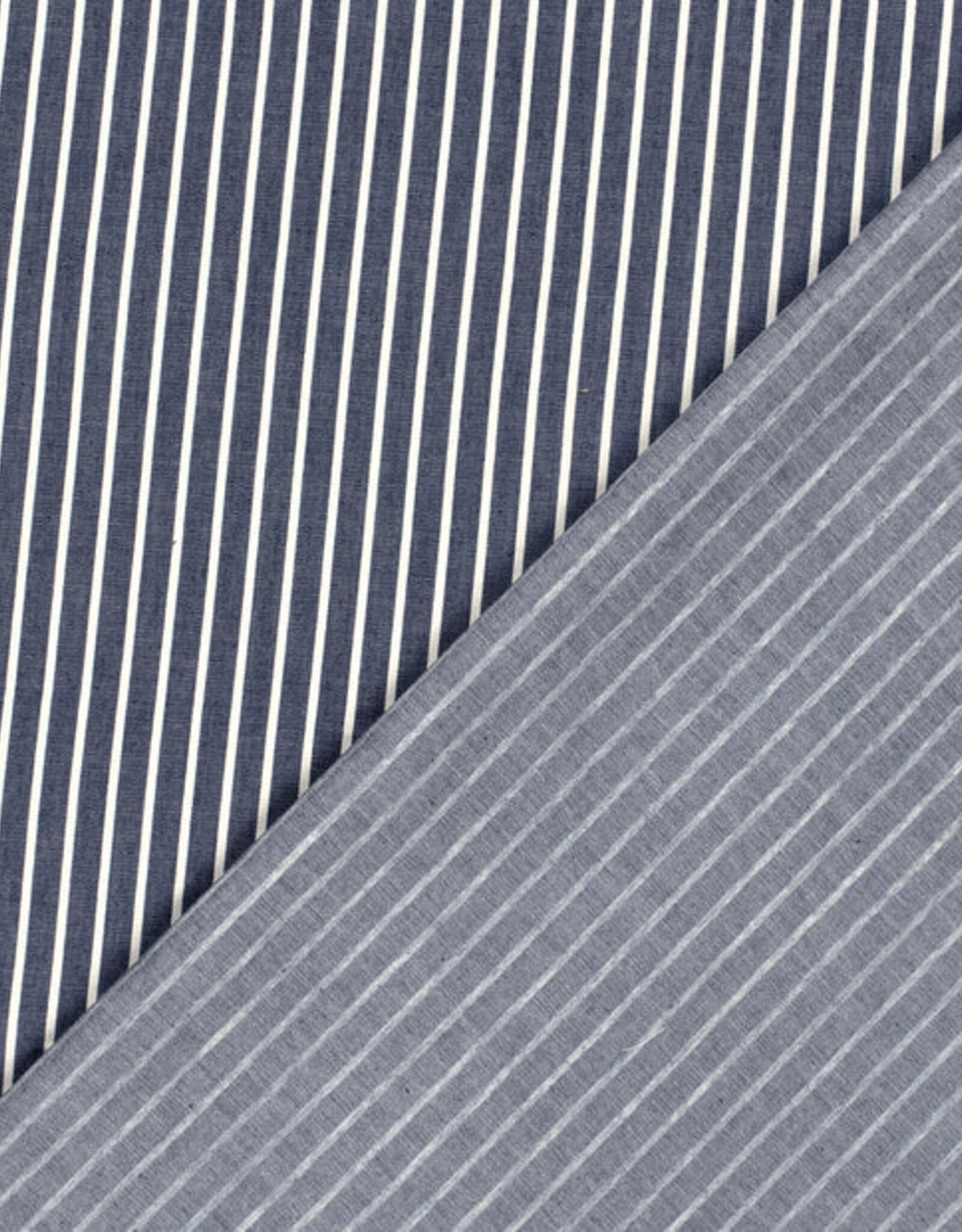 Chambray Jeans - Streep donker
