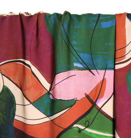 Atelier Jupe Viscose - Kleurrijke abstracte print