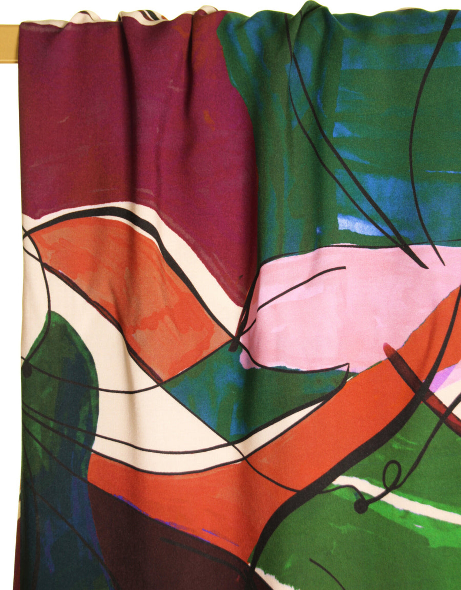 Atelier Jupe Viscose - Kleurrijke abstracte print