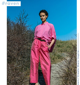 Fibre Mood Tafetta - Raven - Fuchsia