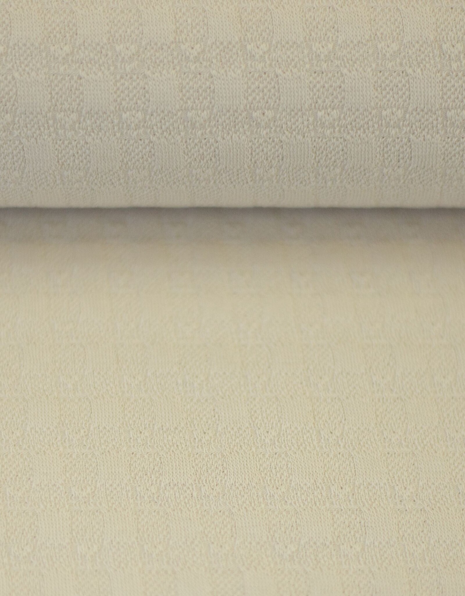 Structuur katoen Knit - Crème