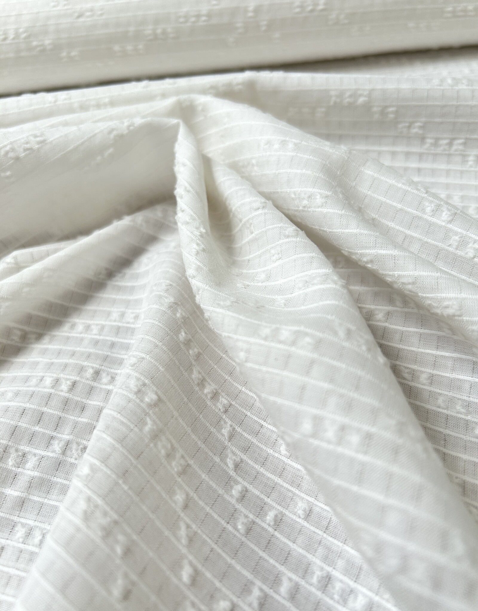 Voile structuur katoen - Crème