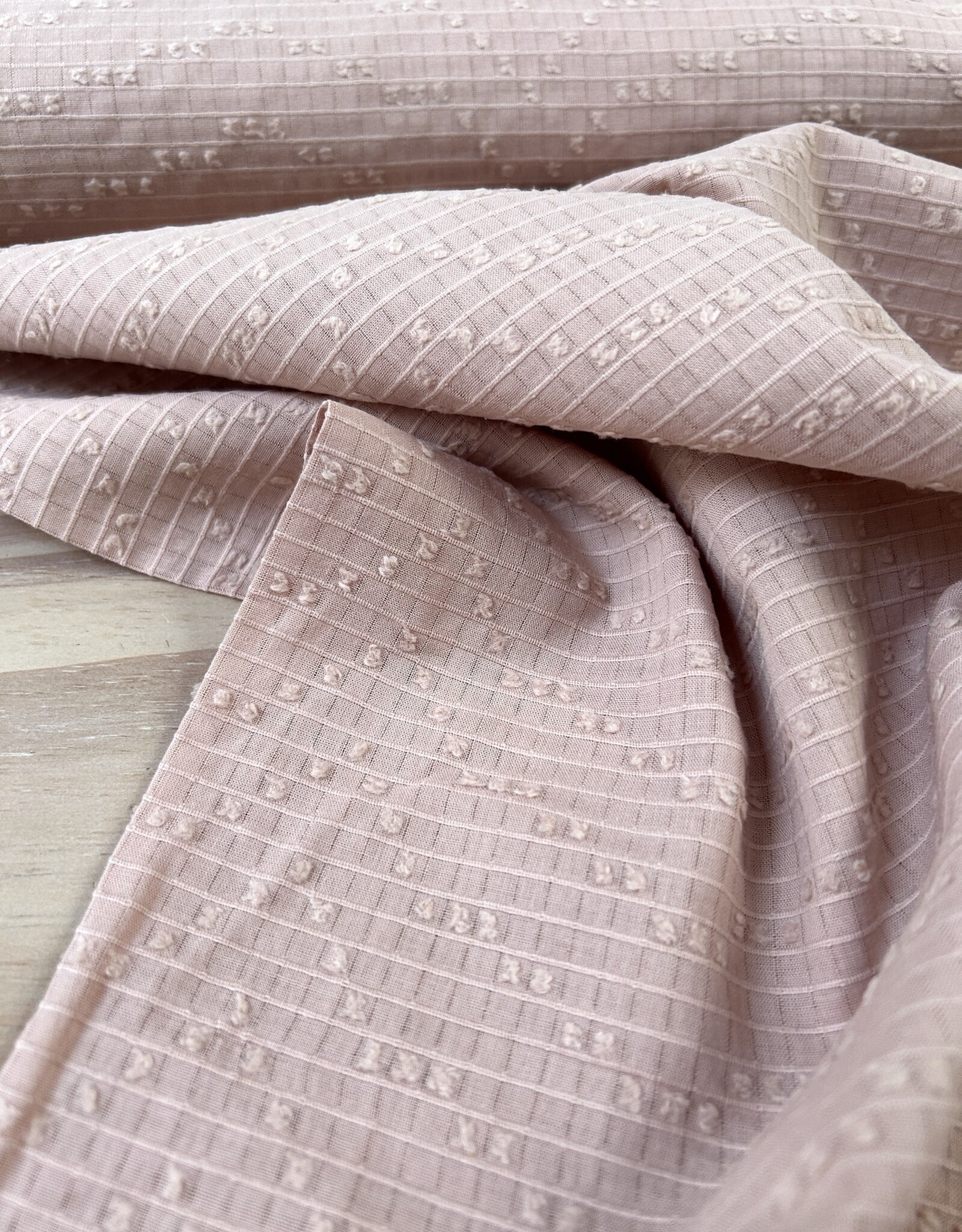 Voile structuur katoen - Poederrose