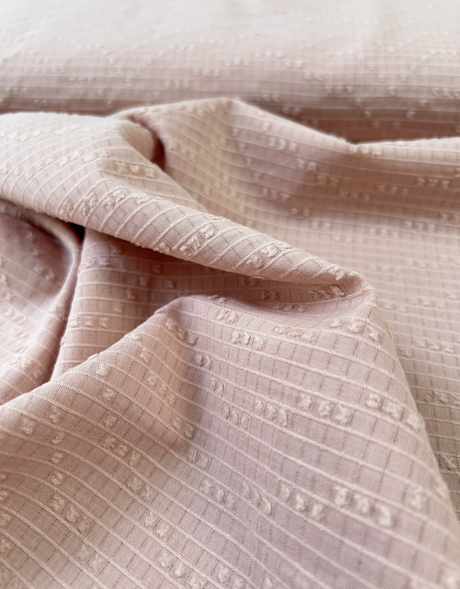 Voile structuur katoen - Poederrose