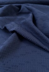 Voile structuur katoen - Marineblauw