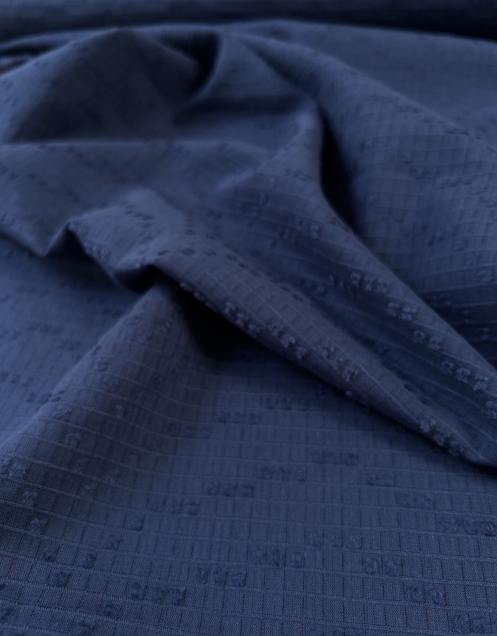 Voile structuur katoen - Marineblauw