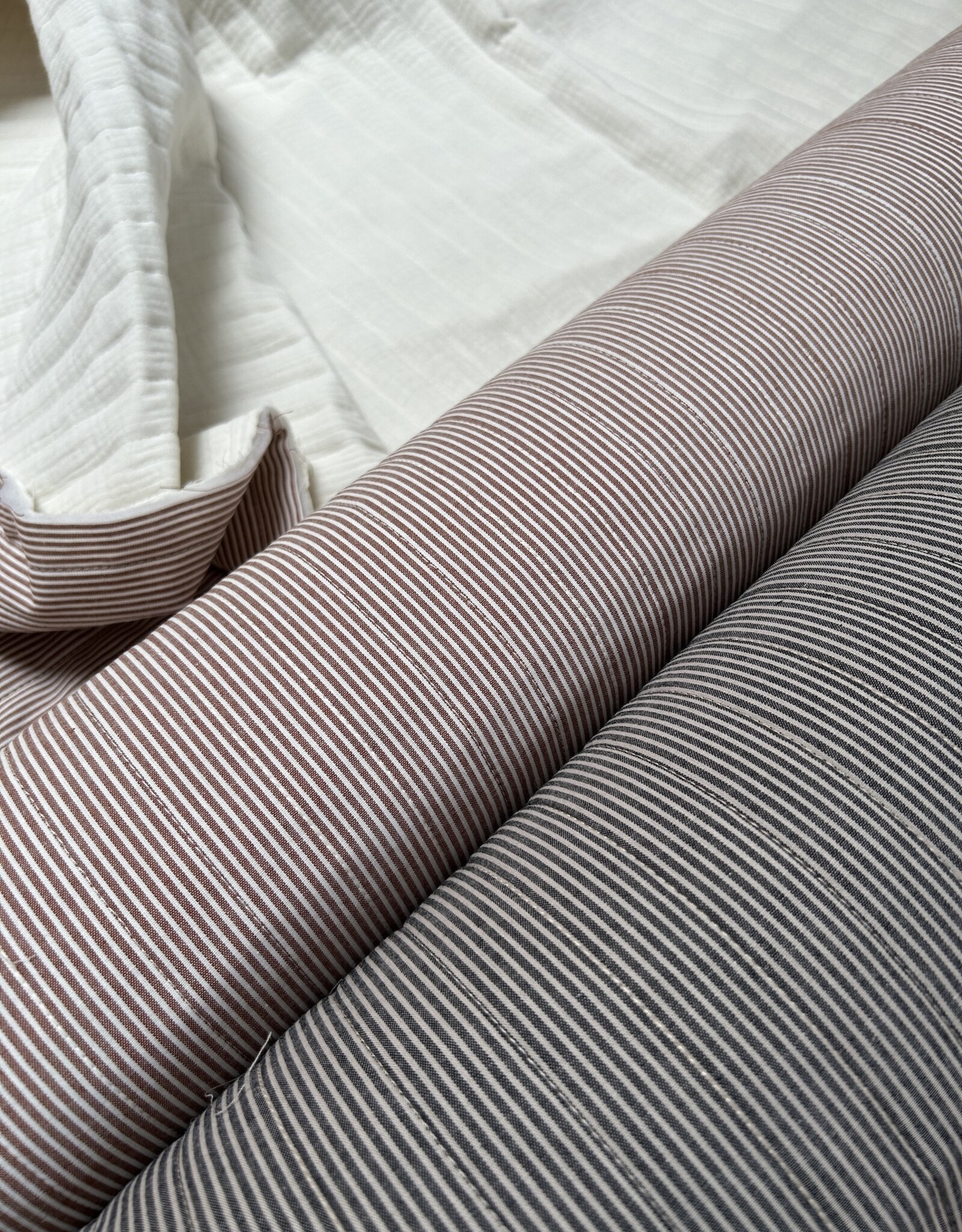 Stepper Double Gauze - Stripes Antraciet