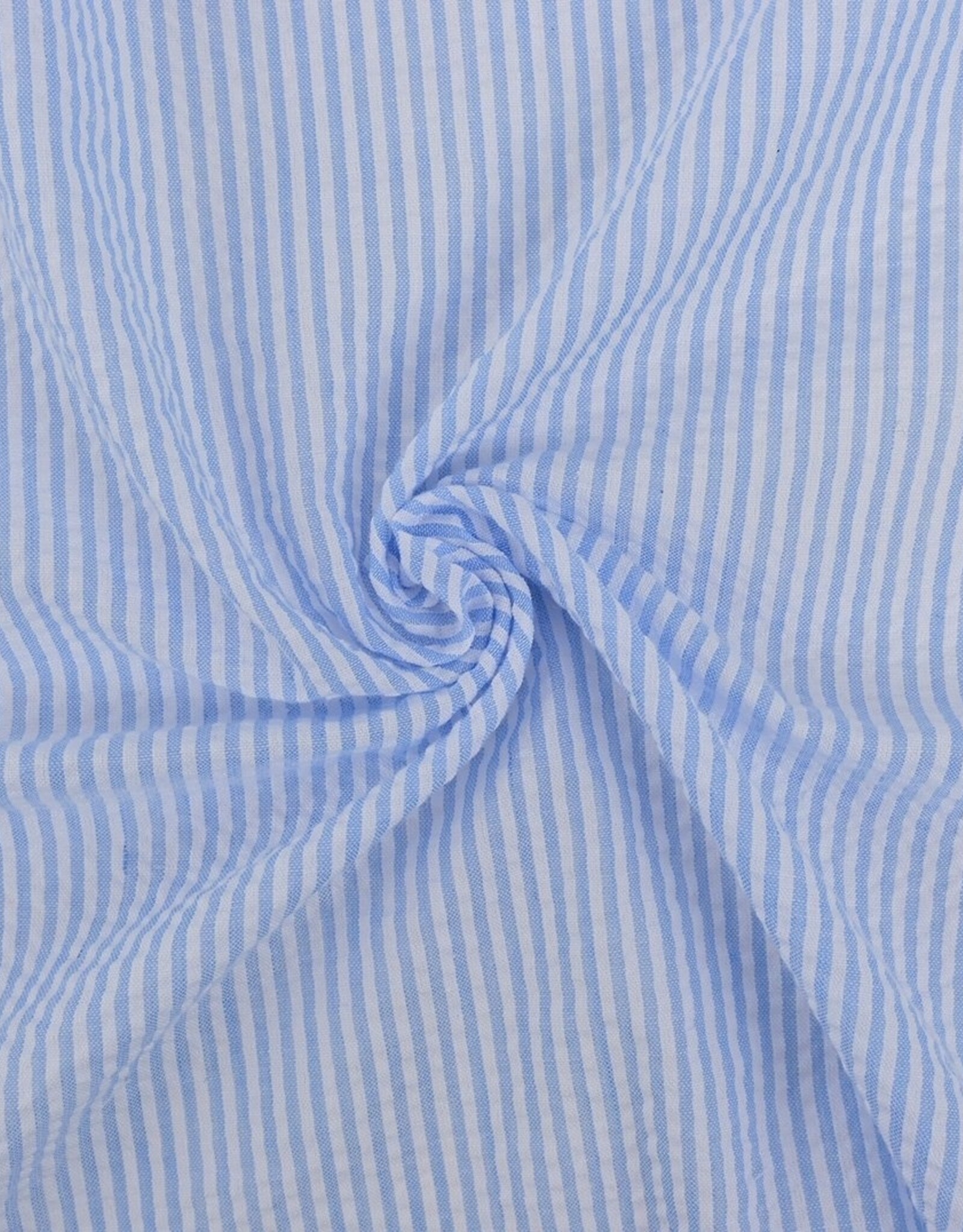 Seersucker - Steepje - Licht Blauw