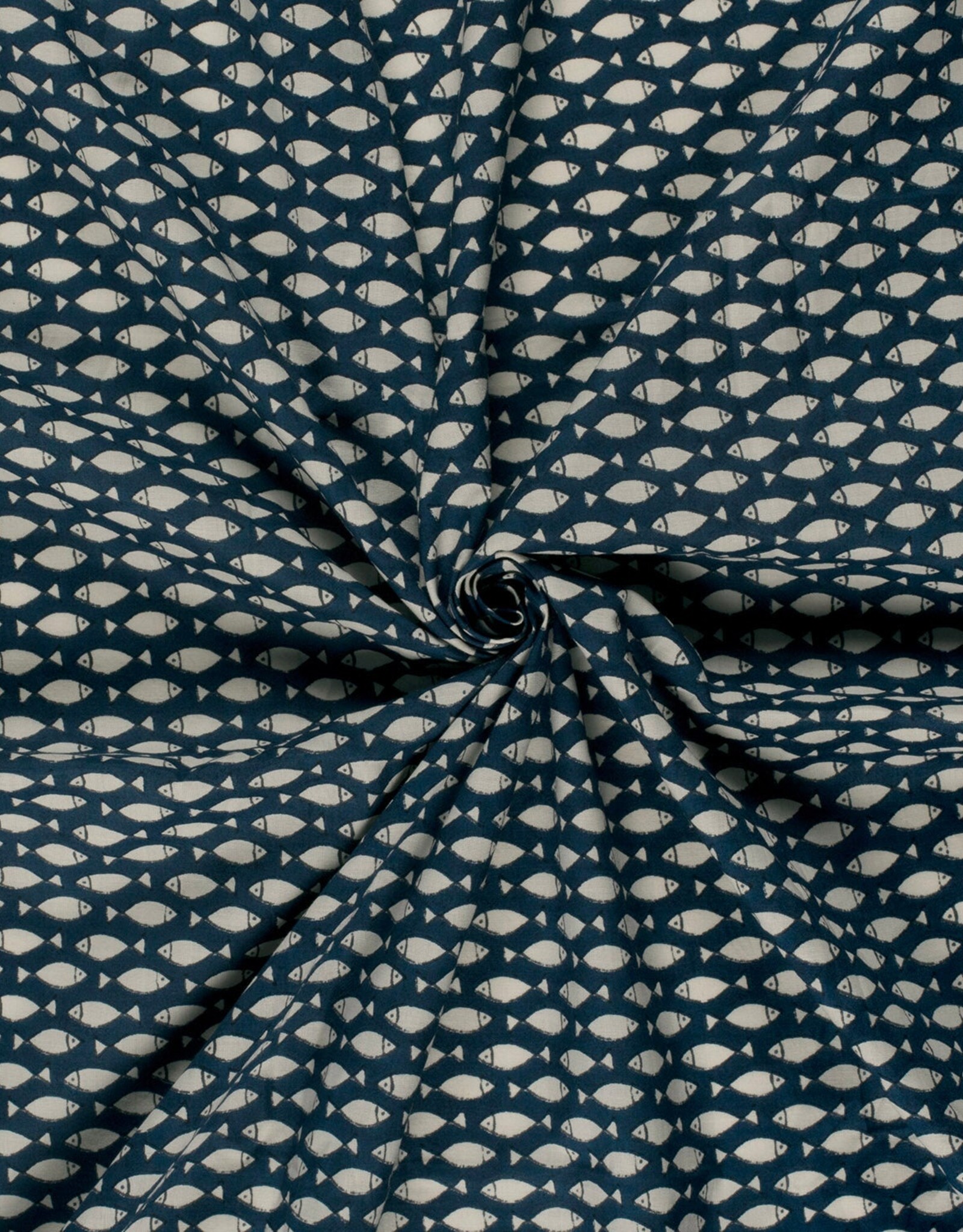 Voile Batik Katoen - Little Fish in the sea