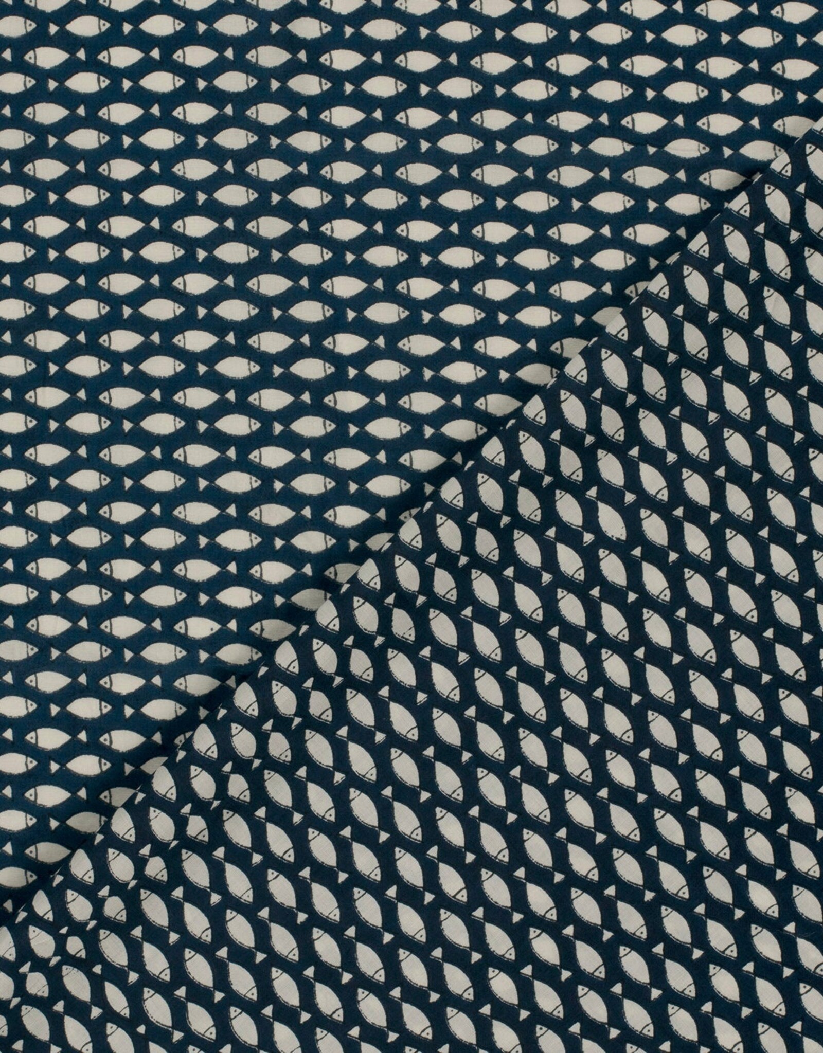 Voile Batik Katoen - Little Fish in the sea