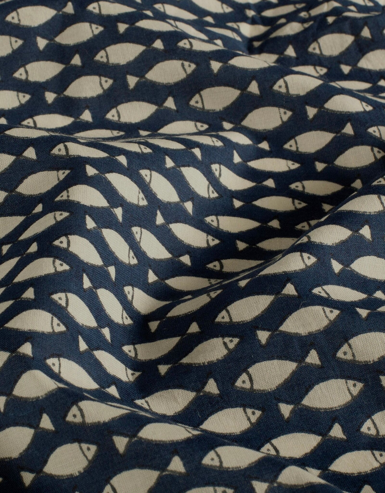 Voile Batik Katoen - Little Fish in the sea