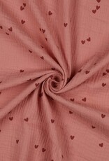Double Gauze - Hearts Blush