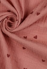 Double Gauze - Hearts Blush