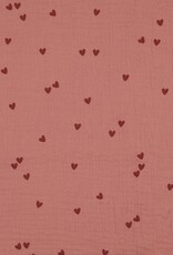 Double Gauze - Hearts Blush