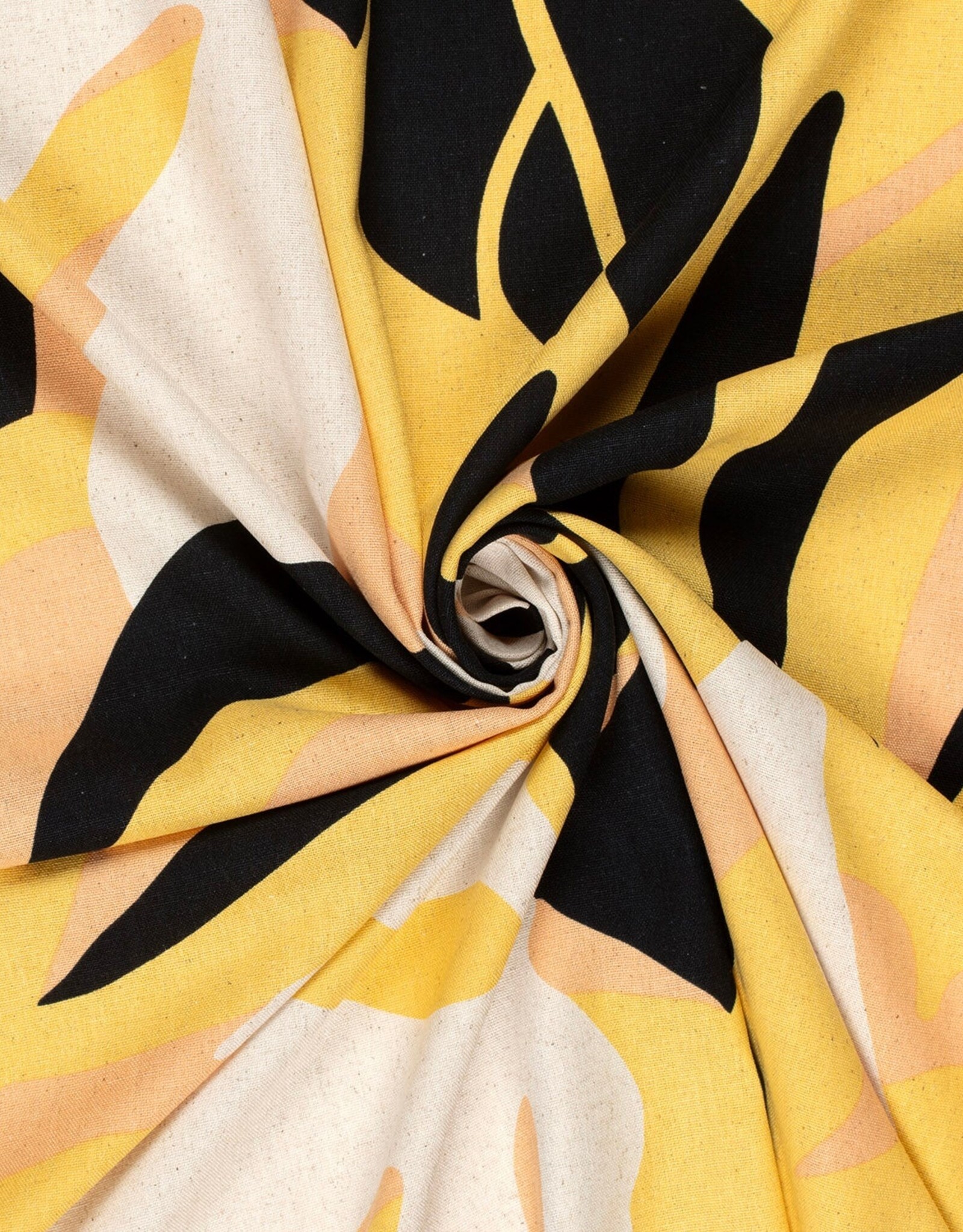 Viscose Linnen  - Bel Leaves - Yellow