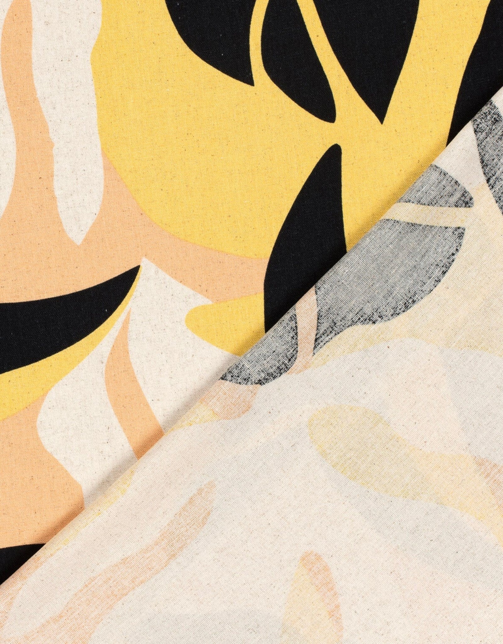 Viscose Linnen  - Bel Leaves - Yellow