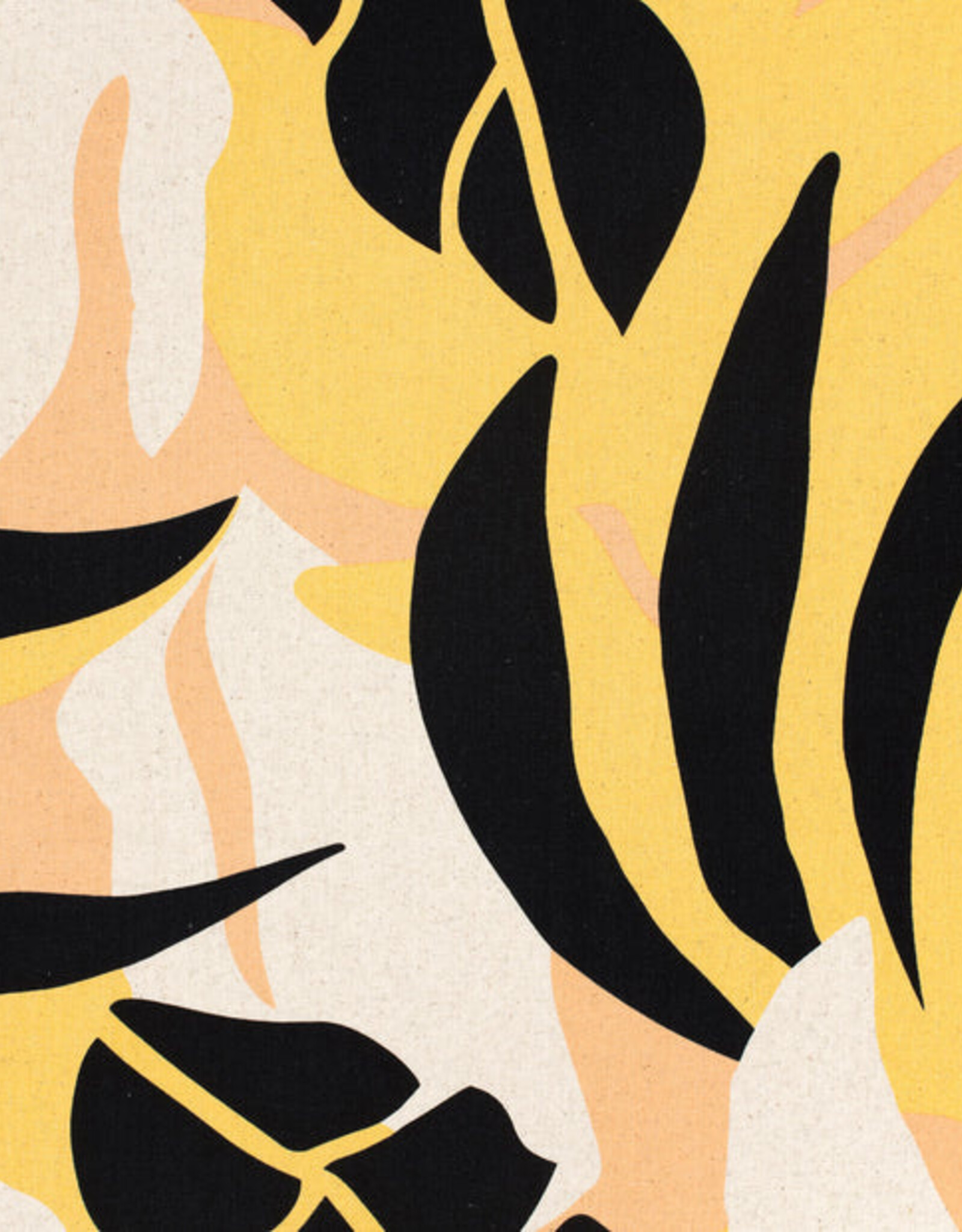 Viscose Linnen  - Bel Leaves - Yellow