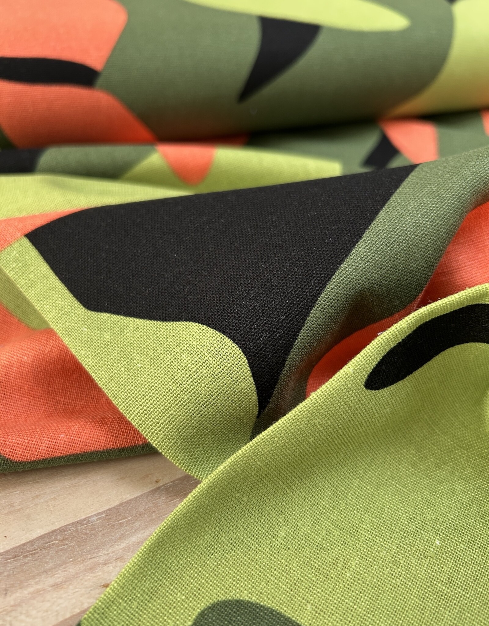 Viscose Linnen  - Bel Leaves - Green