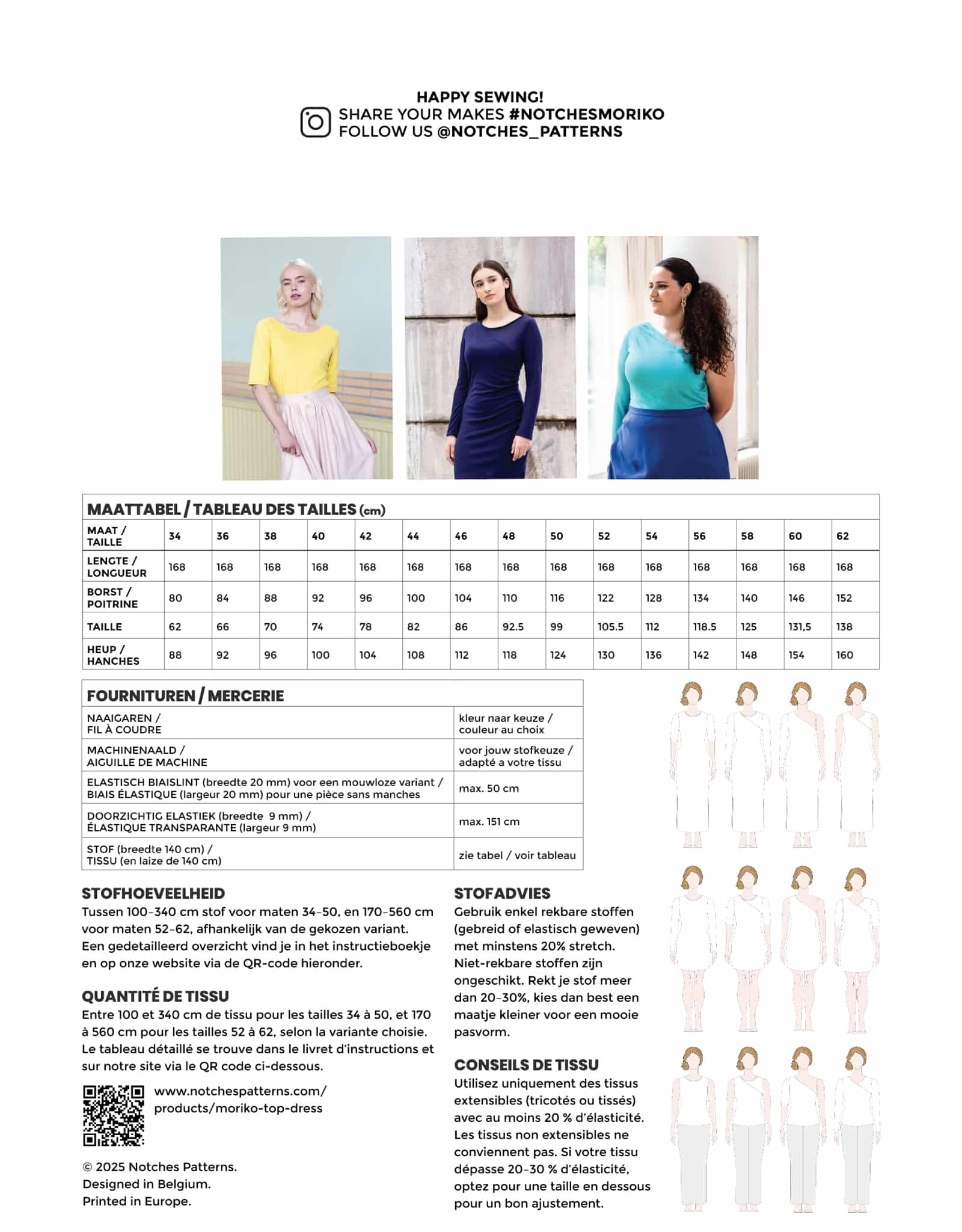 notches Patroon - Moriko -  Top & Jurk