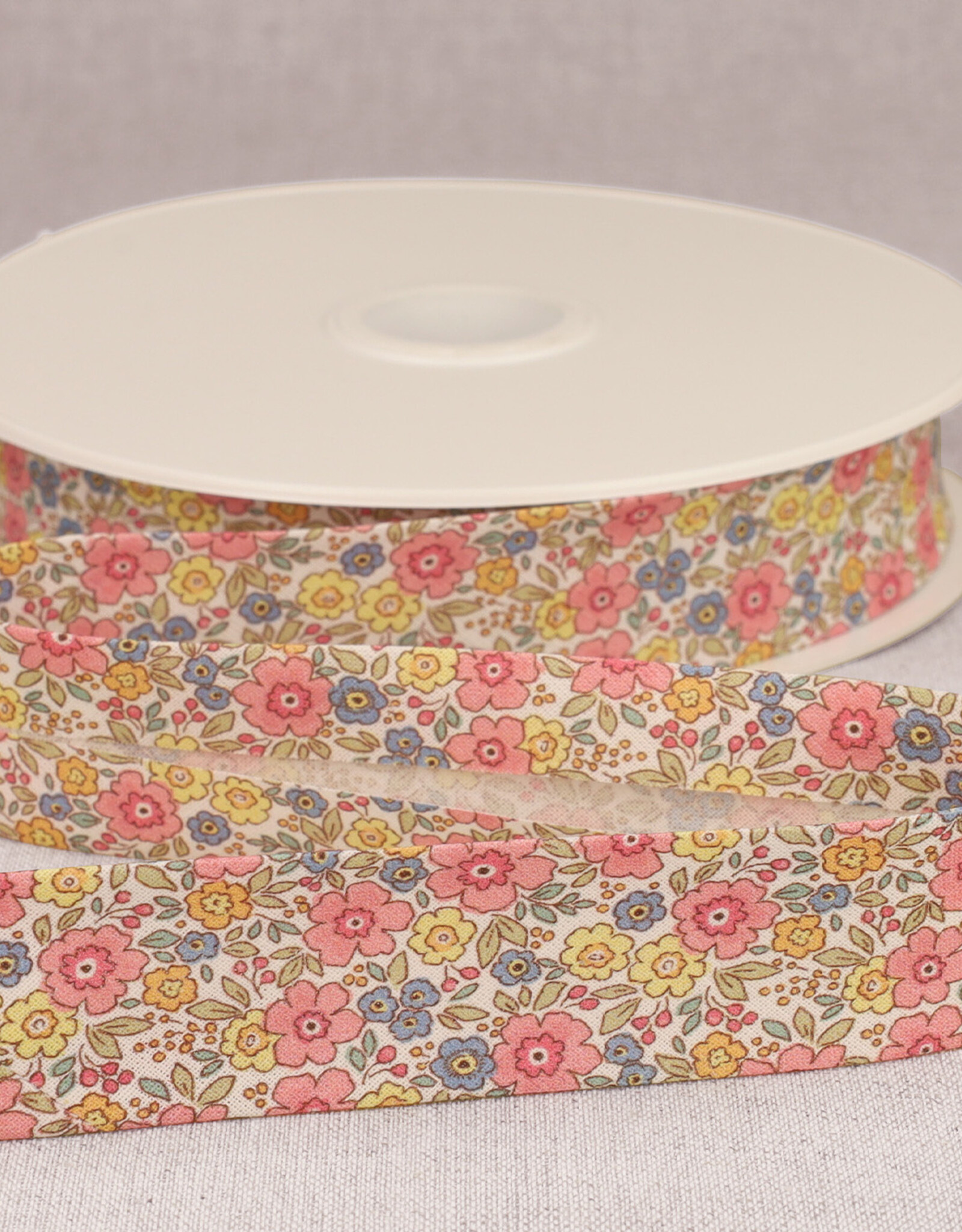 Biais - Fleurs - Rose