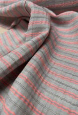 Double Gauze - Grey & Neon Stripes