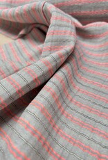 Double Gauze - Grey & Neon Stripes