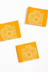 5 Naailabels - Bloem geel