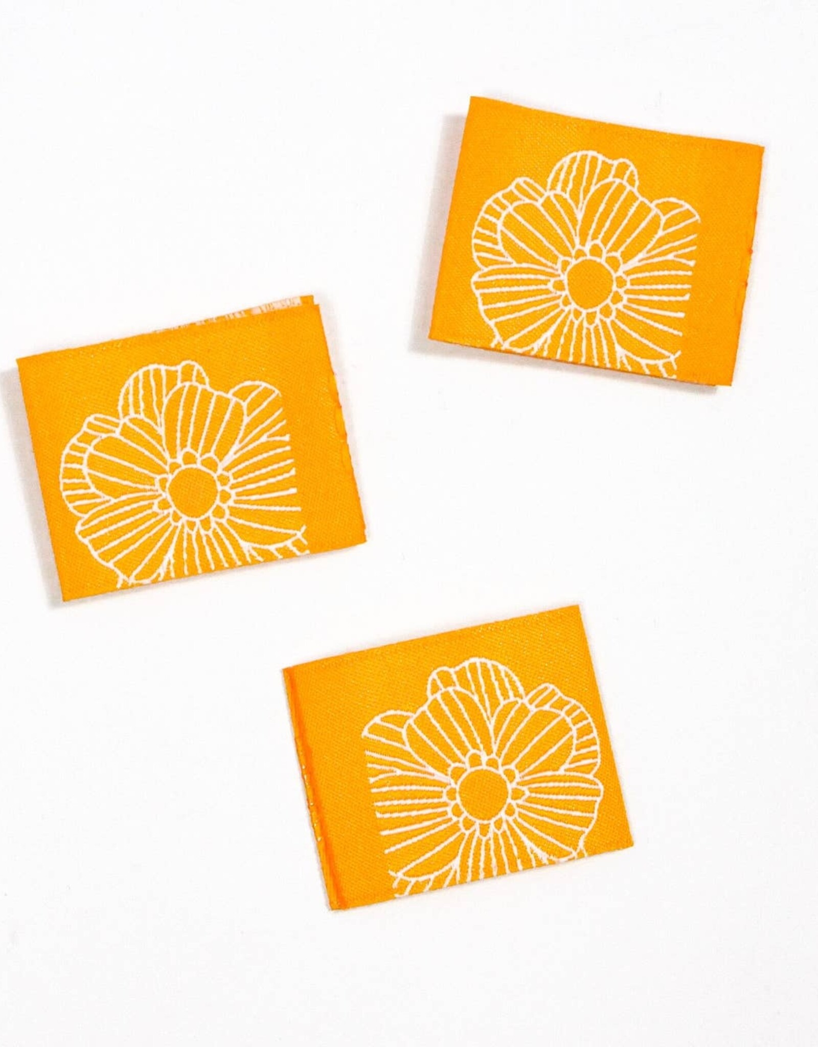 5 Naailabels - Bloem geel