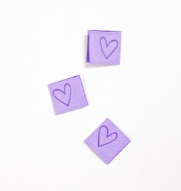 5 Naailabels - Lilac Hart