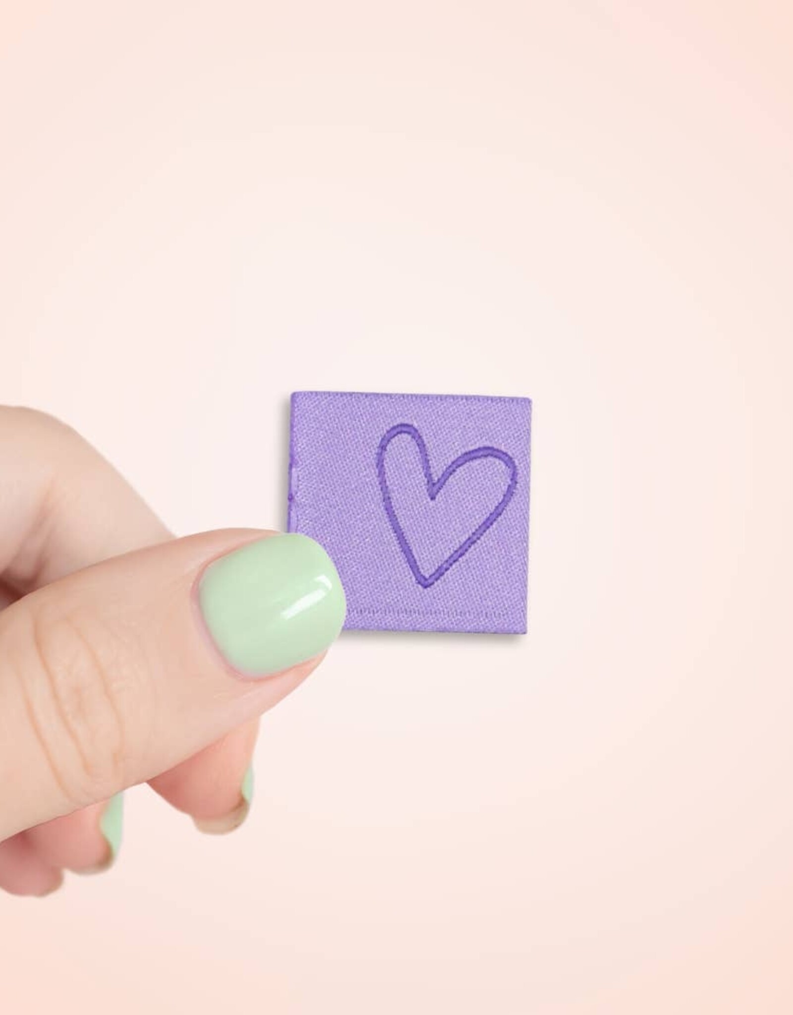 5 Naailabels - Lilac Hart