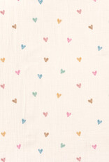 Double Gauze - Hearts Pastel