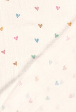 Double Gauze - Hearts Pastel