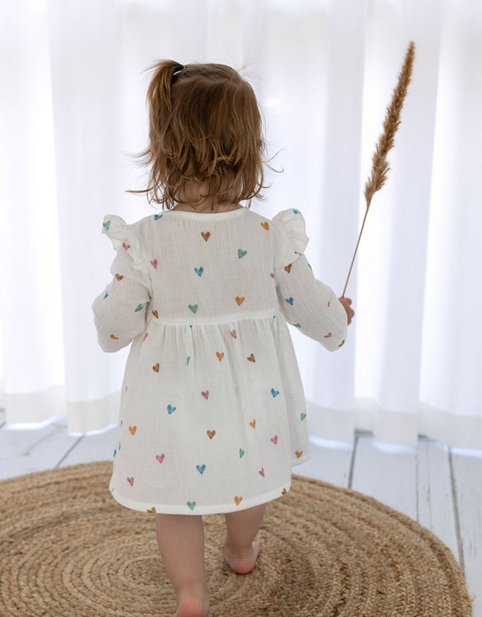 Double Gauze - Hearts Pastel