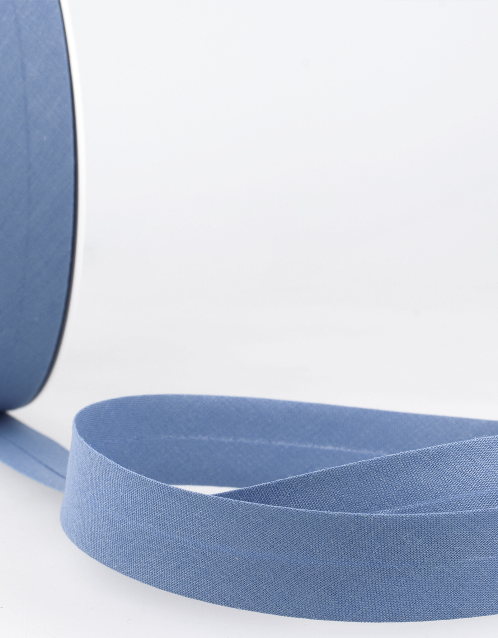 Katoen Biais -  grijs blauw 028