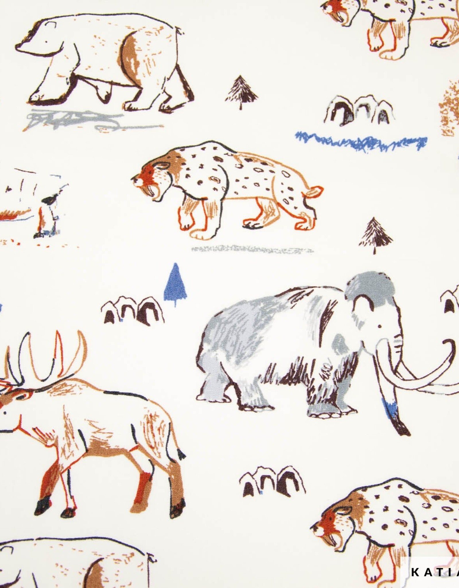 Katia Fabrics Katoen Poplin - Prehistorie