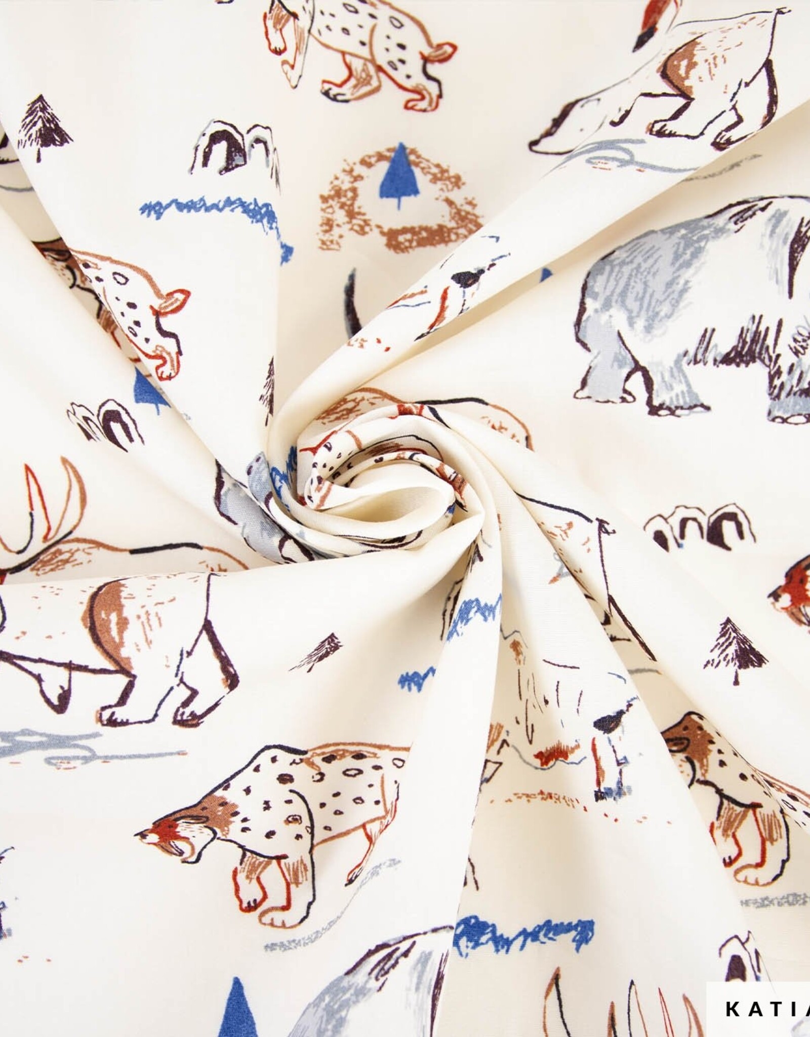Katia Fabrics Katoen Poplin - Prehistorie
