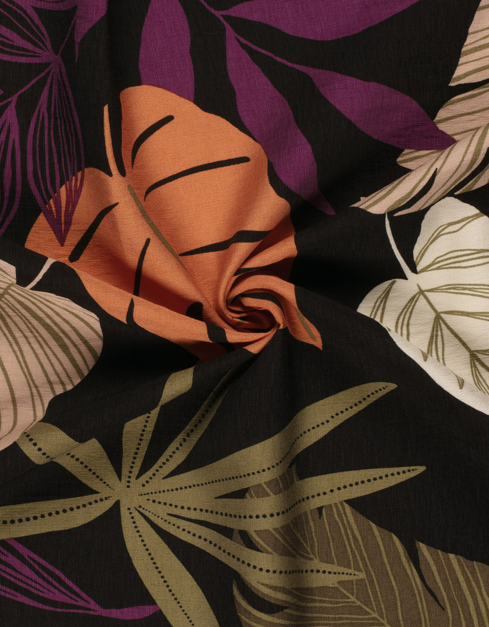 Viscose Crepe - Autumn Leaves -  Bordeaux