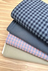 Seersucker - Fijne Vichy - Green & Pink
