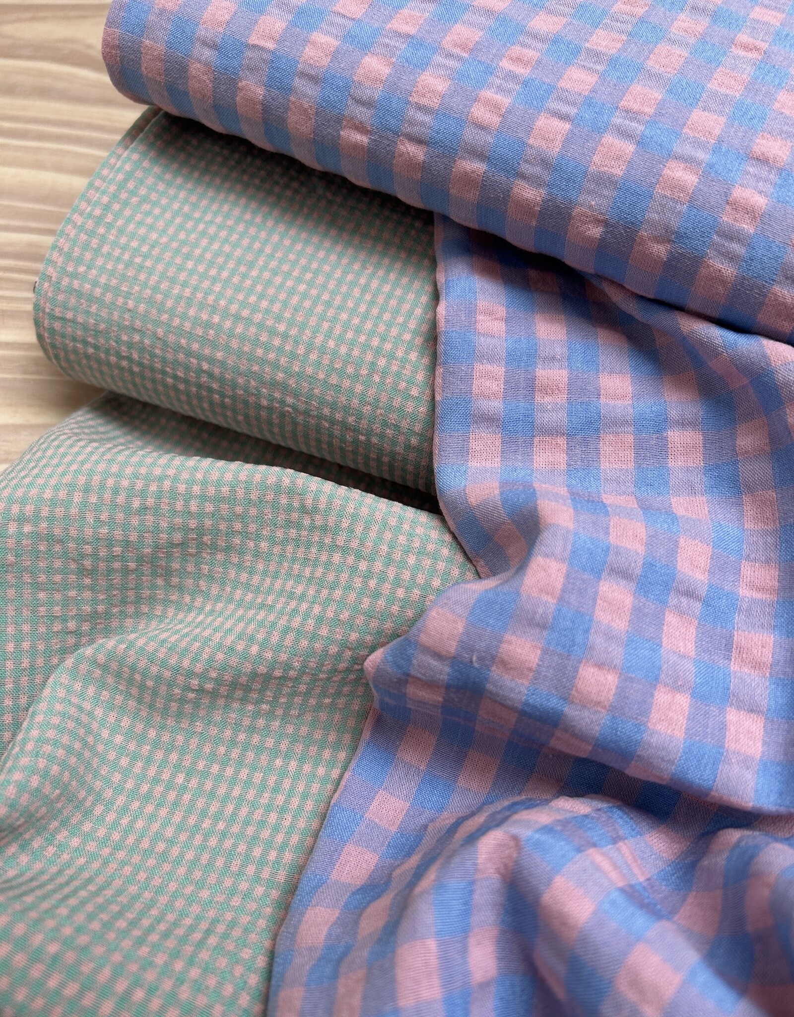 Seersucker - Vichy - Blauw - Copy