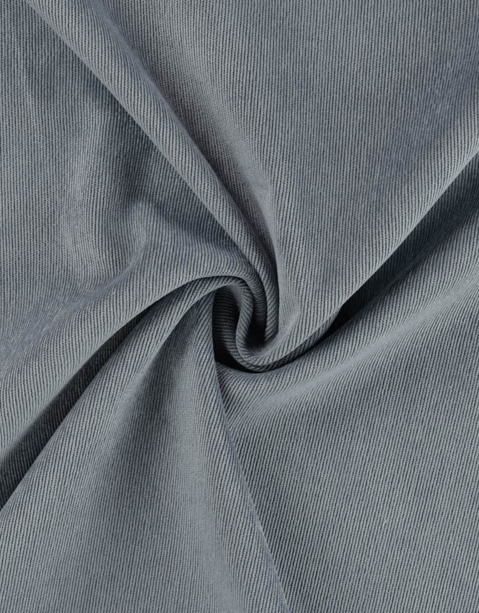 Soepele ribfluweel - Grijsblauw