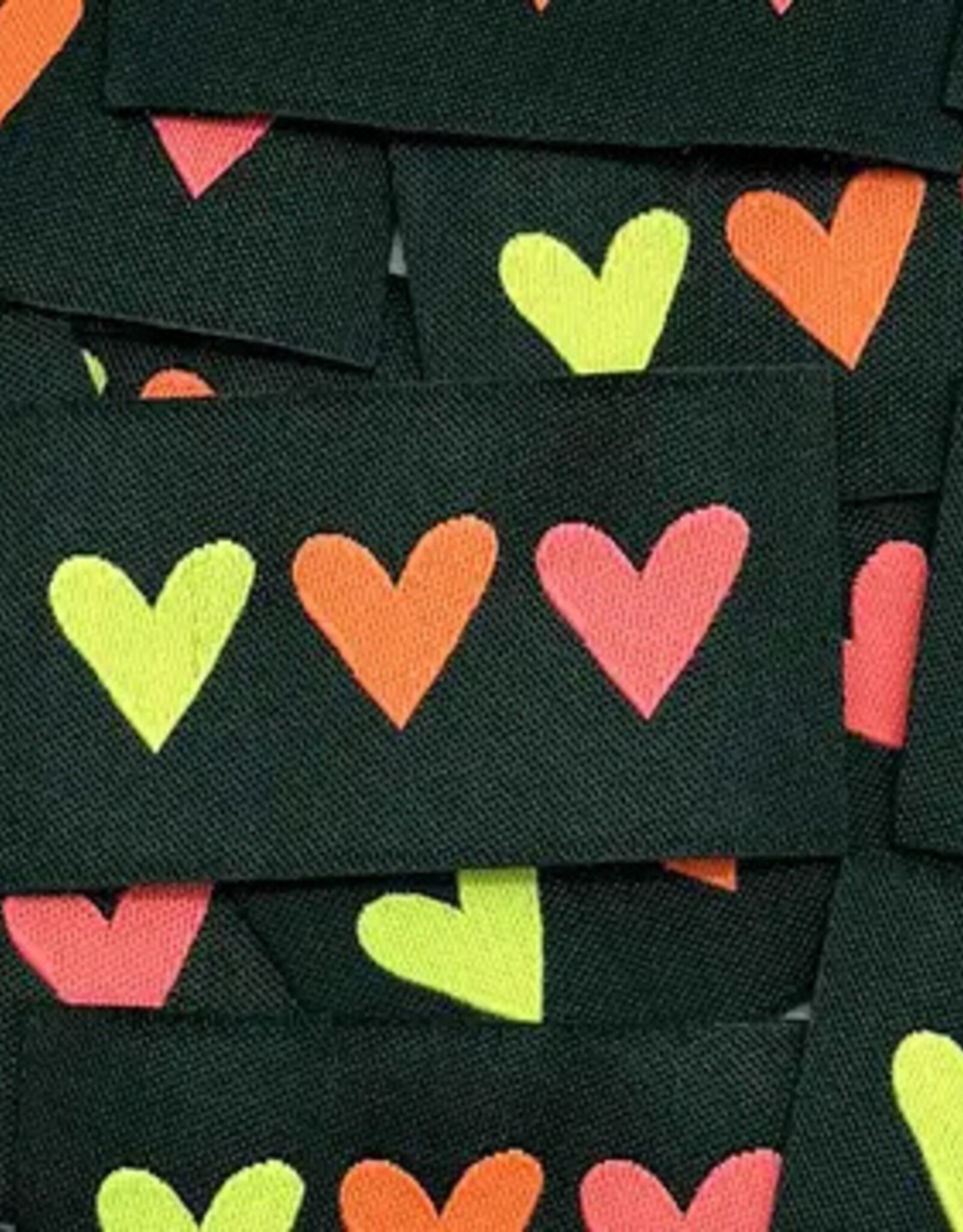 Naailabels - Hearts Neon