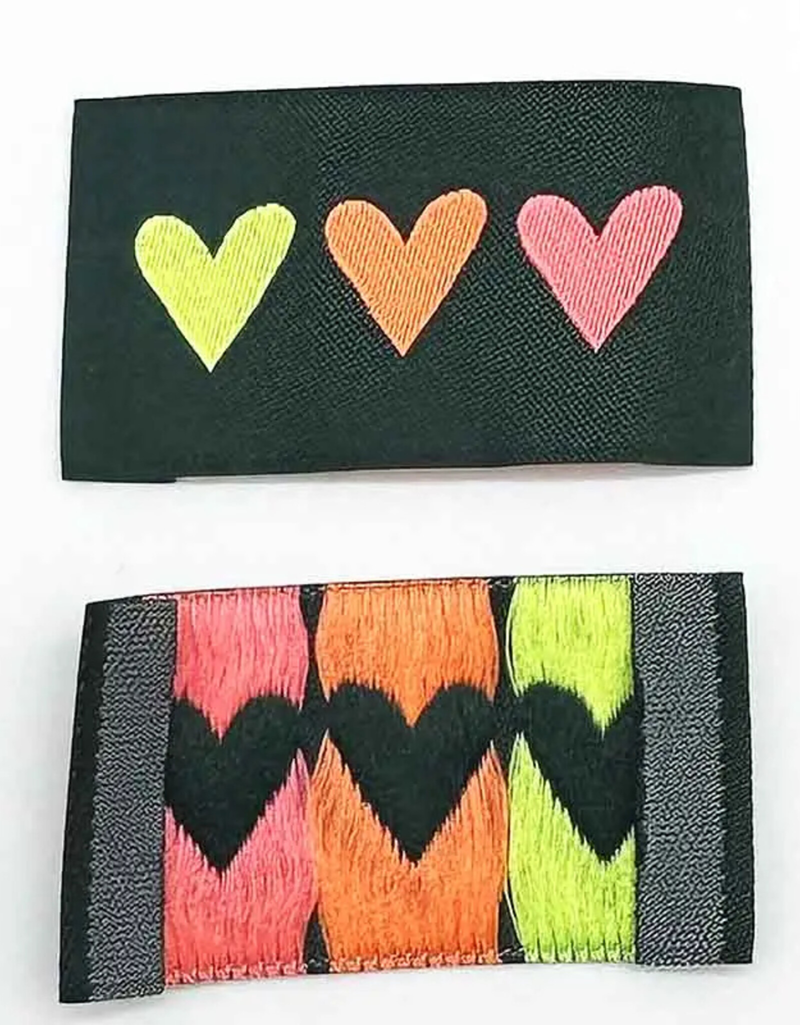 Naailabels - Hearts Neon