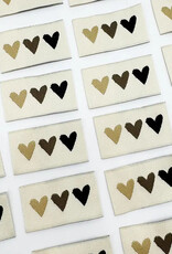 Naailabels - Hearts Naturel