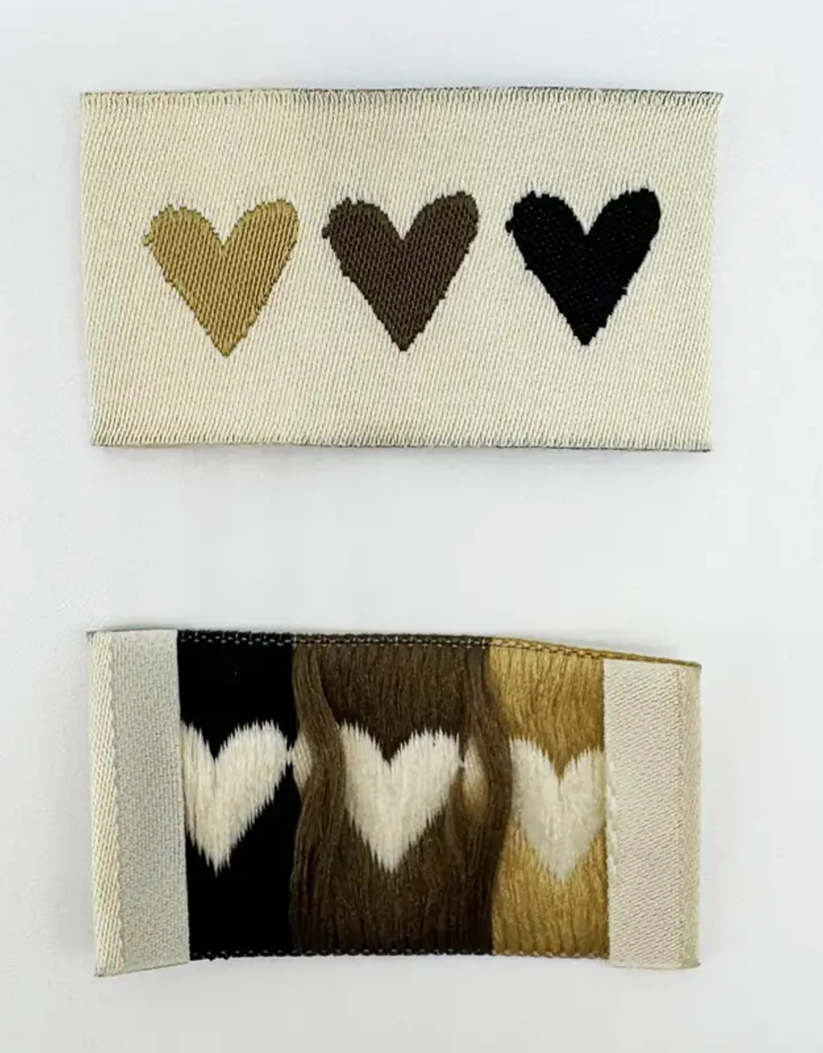 Naailabels - Hearts Naturel