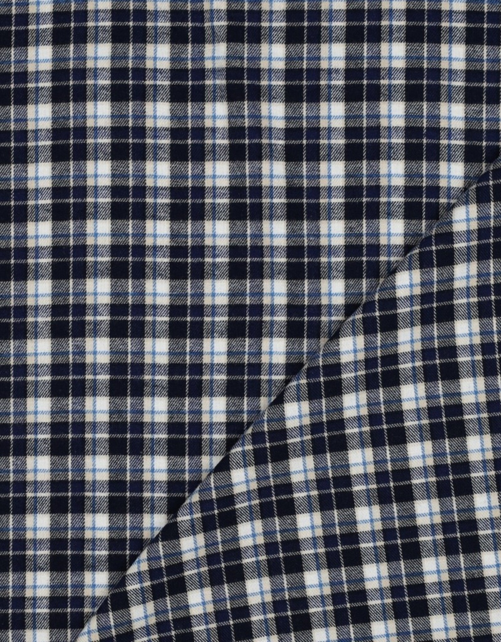 Flanel Katoen - Checks Navy
