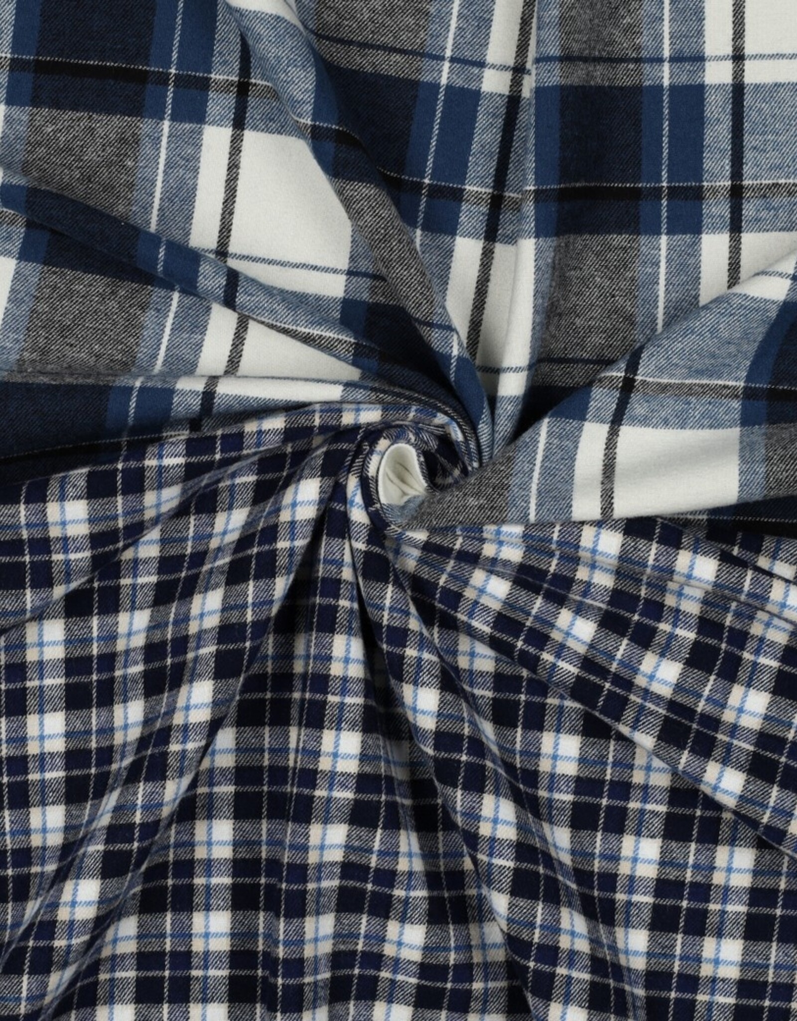 Flanel Katoen - Checks Navy