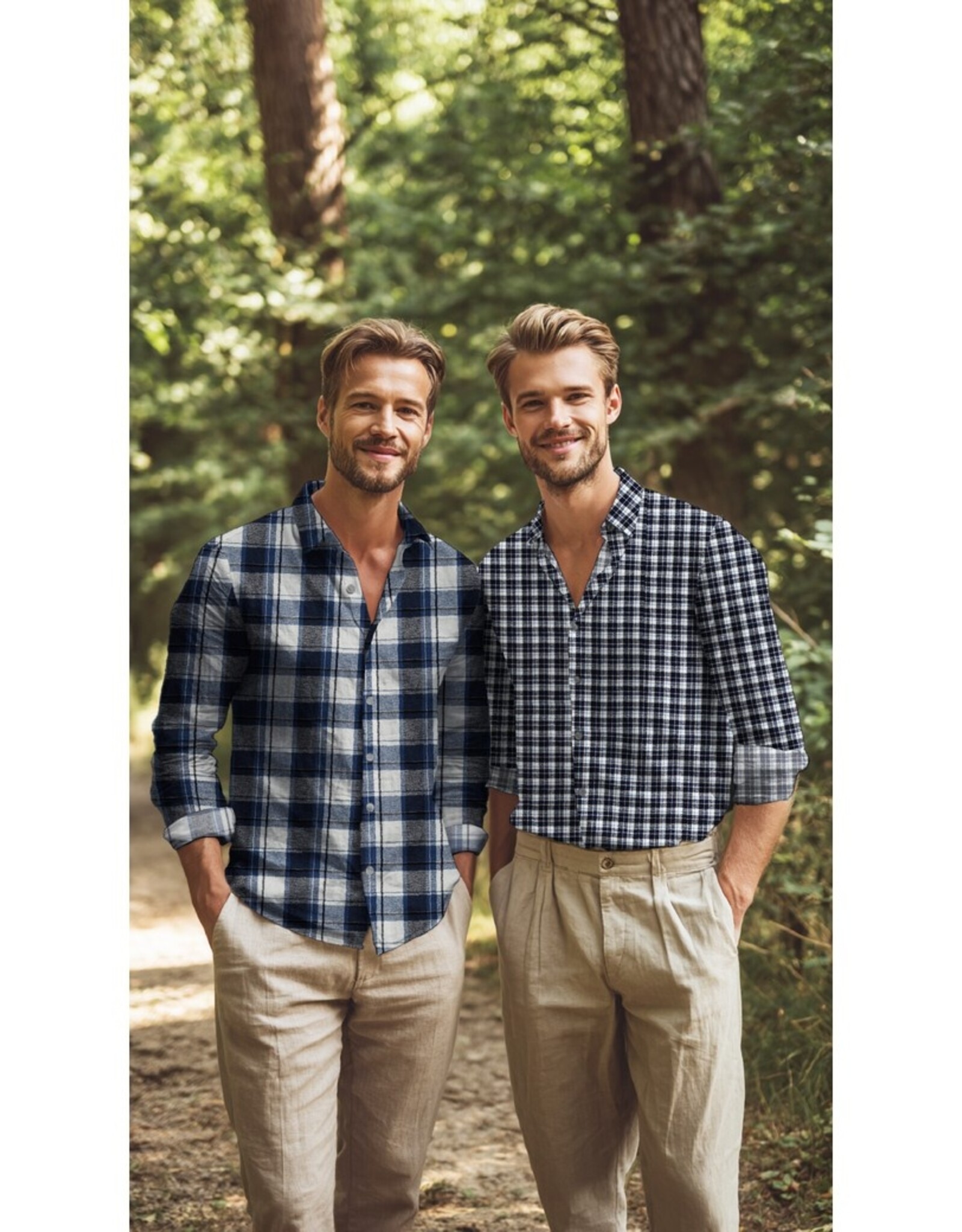 Flanel Katoen - Checks Navy