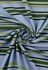 Rib Jersey - Stripes - Blauw